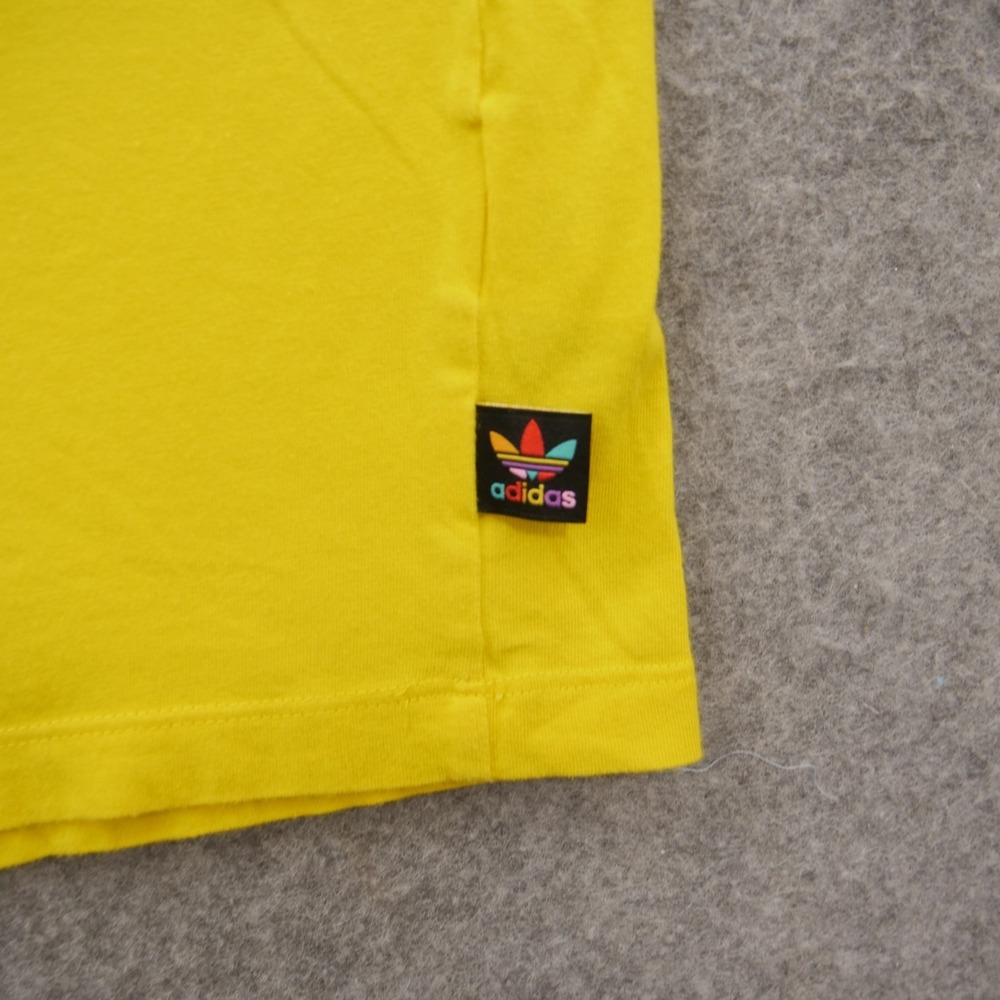 Adidas x Pharrell Williams Top Womens Medium Yellow Shirt Hu Human Graphic Print - Picture 4 of 11
